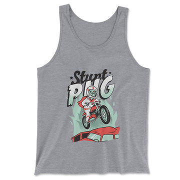 Stunt Pug Men/Unisex Tank in Athletic Heather color